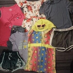 LOT OF 8 GREAT CONDITION GIRLS MOSTLY JUSTICE SIZE 8/10/10-12